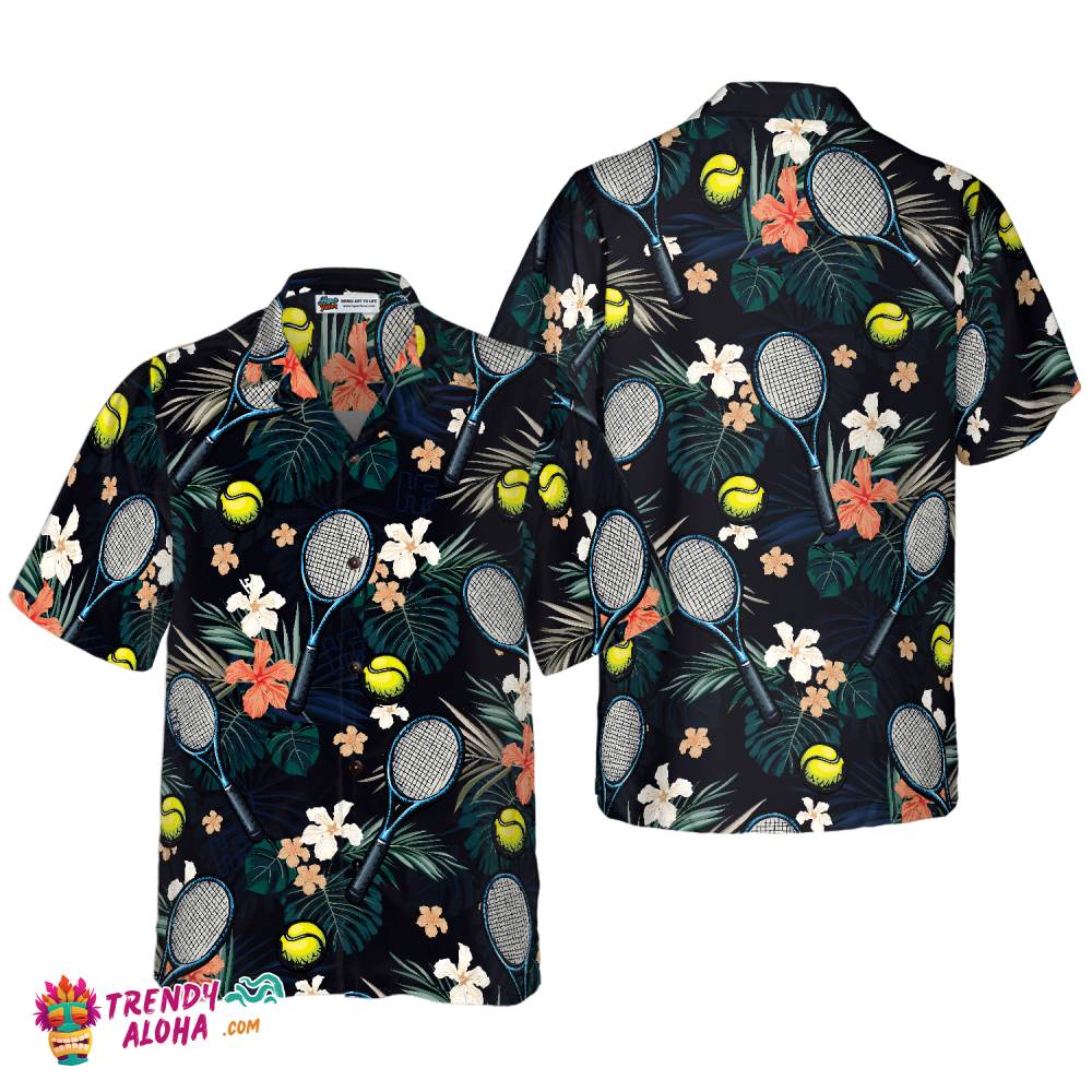 Tropical Floral Tennis Hawaiian Shirt Tropical Floral Tennis Hawaiian Shirt