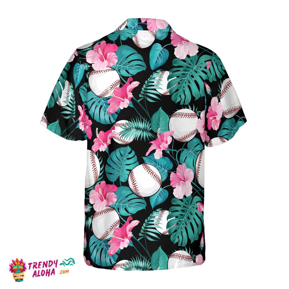 Tropical Flower Baseball Hawaiian Shirt