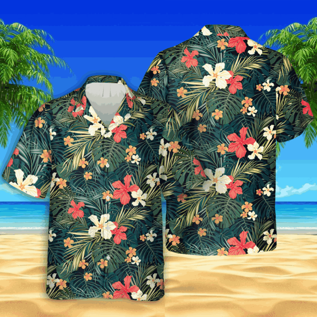 Tropical Flowers And Plants Trendy Hawaiian Shirt, Beach Outfit