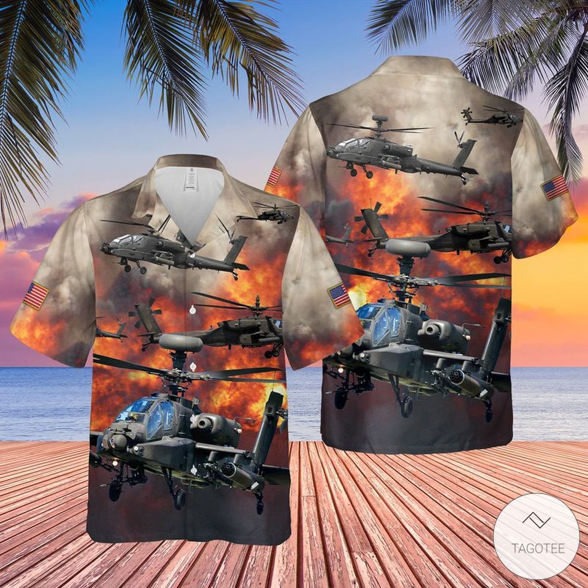 Tropical Flowers Apache Hawaiian Shirt Aviation Enthusiasts Boeing