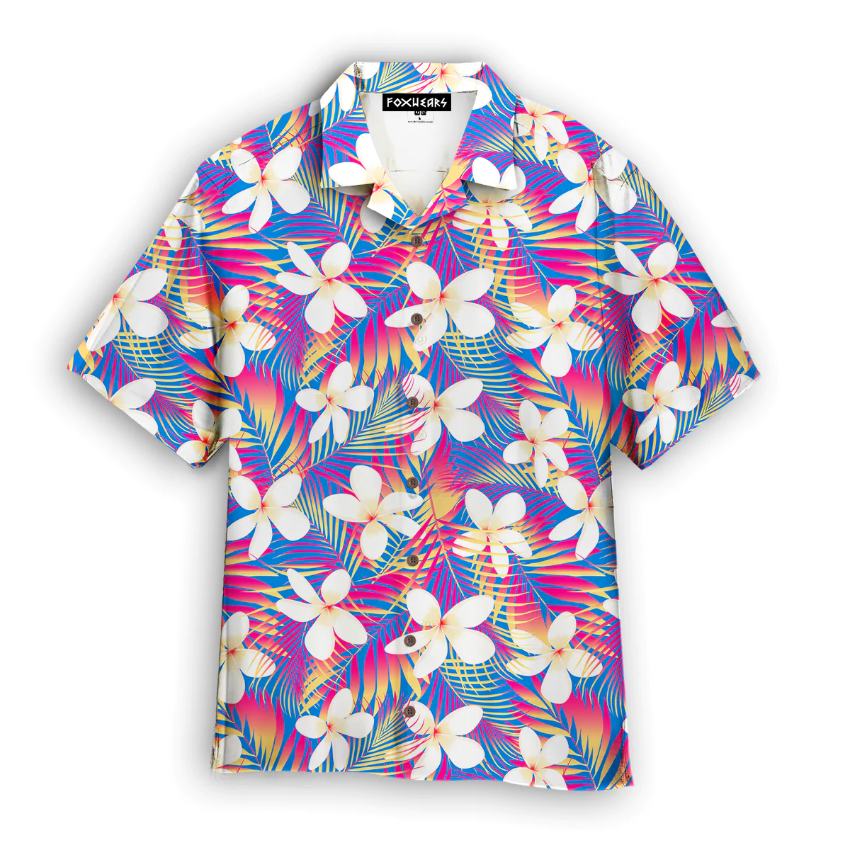 Tropical Flowers With Leaves Hawaiian Shirt For Aloha Shirt