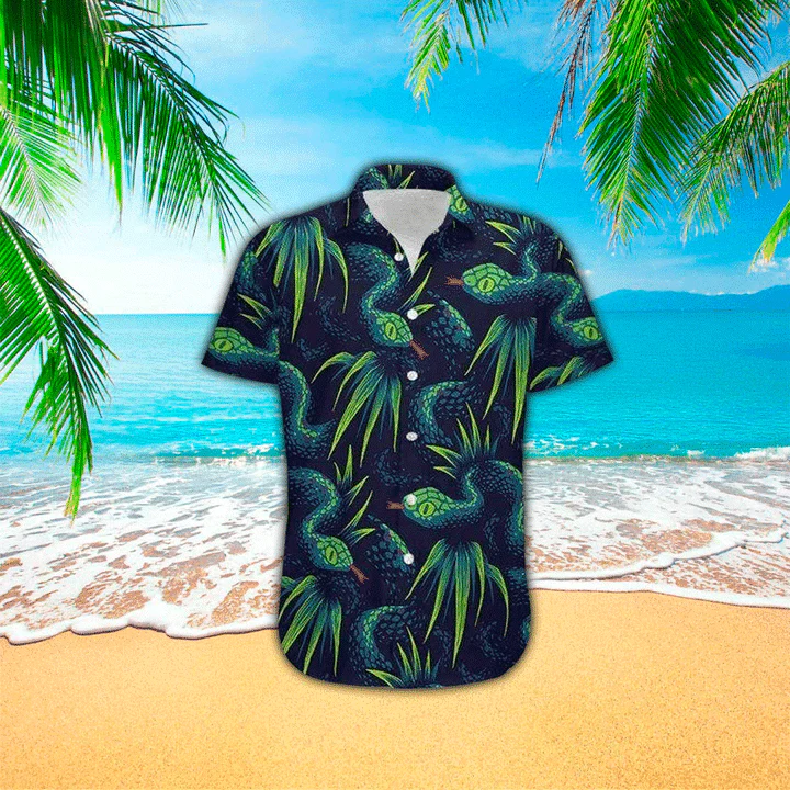 Tropical Forest Green Snake Trendy Hawaiian Shirt Summer Gifts