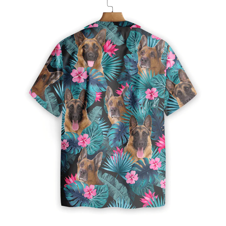 Tropical German Shepherd Dog Pattern Trendy Hawaiian Shirt