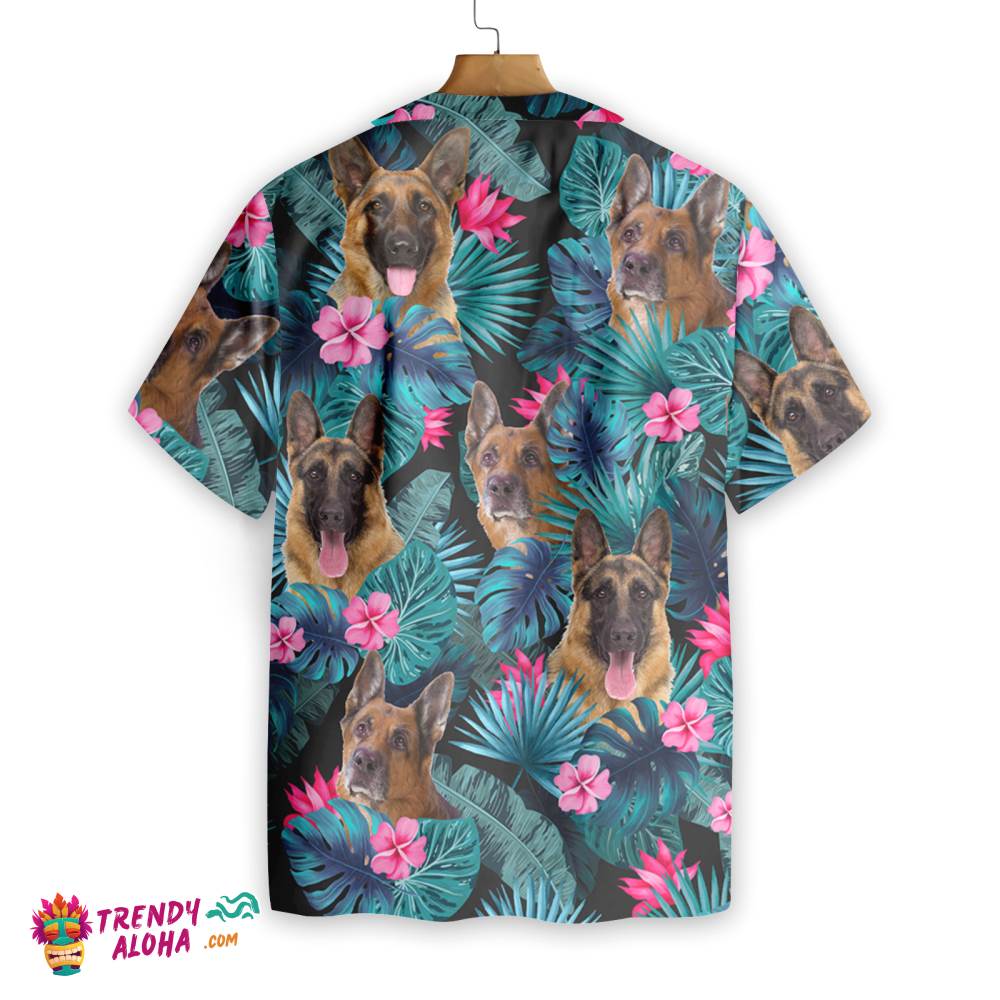 Tropical German Shepherd Hawaiian Shirt