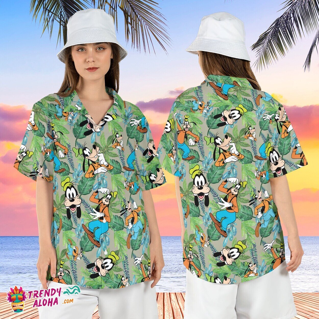 Tropical Goofy Movie Disney Summer Hawaiian Dog Beach Shirt