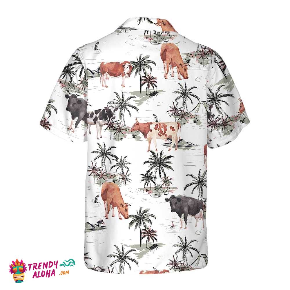 Hawaiian Shirt Kids Zufioo Grassland Sunflower Cow Hawaiian Shirt