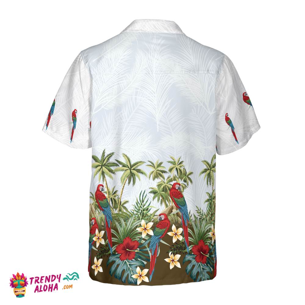 Tropical Island Parrot Shirt For Men Hawaiian Shirt