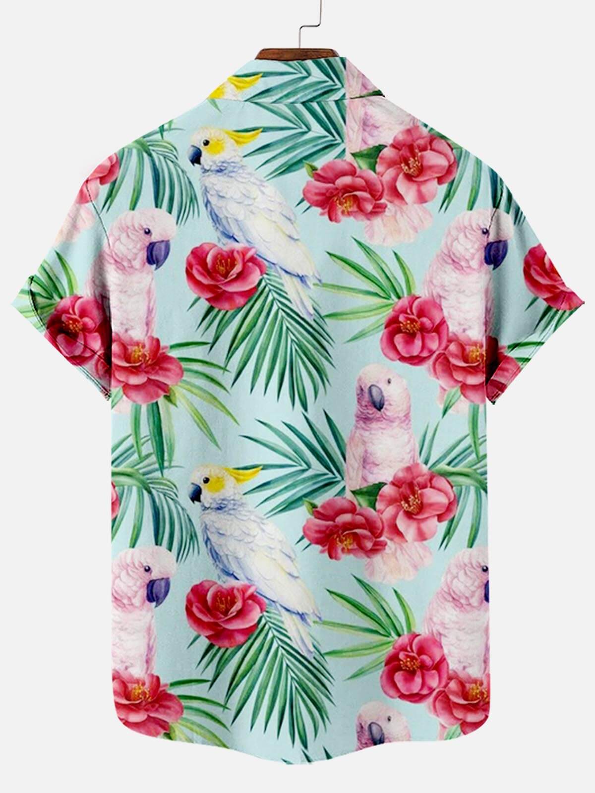 Tropical Jungle Pattern With Parrto Men’s Hawaiian Shirt