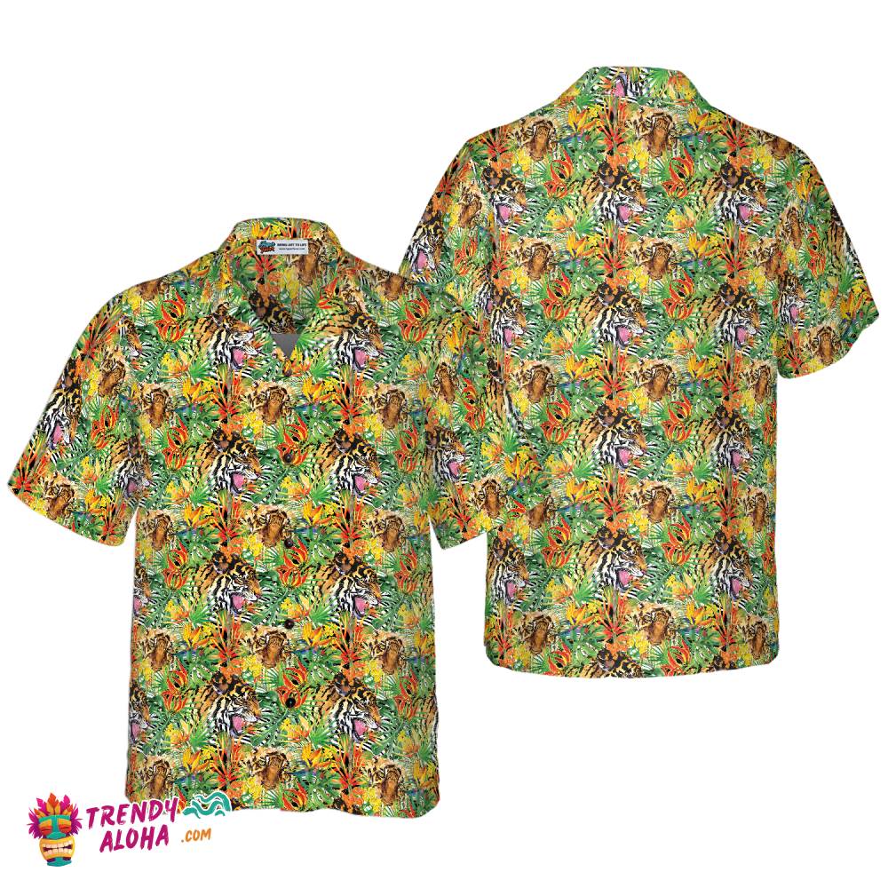 Tropical Jungle Tiger Hawaiian Shirt