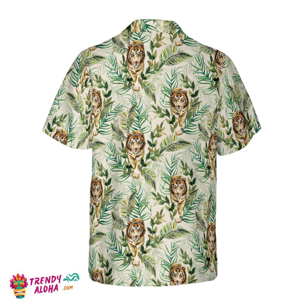 Tropical Jungle Tiger Shirt For Men Hawaiian Shirt