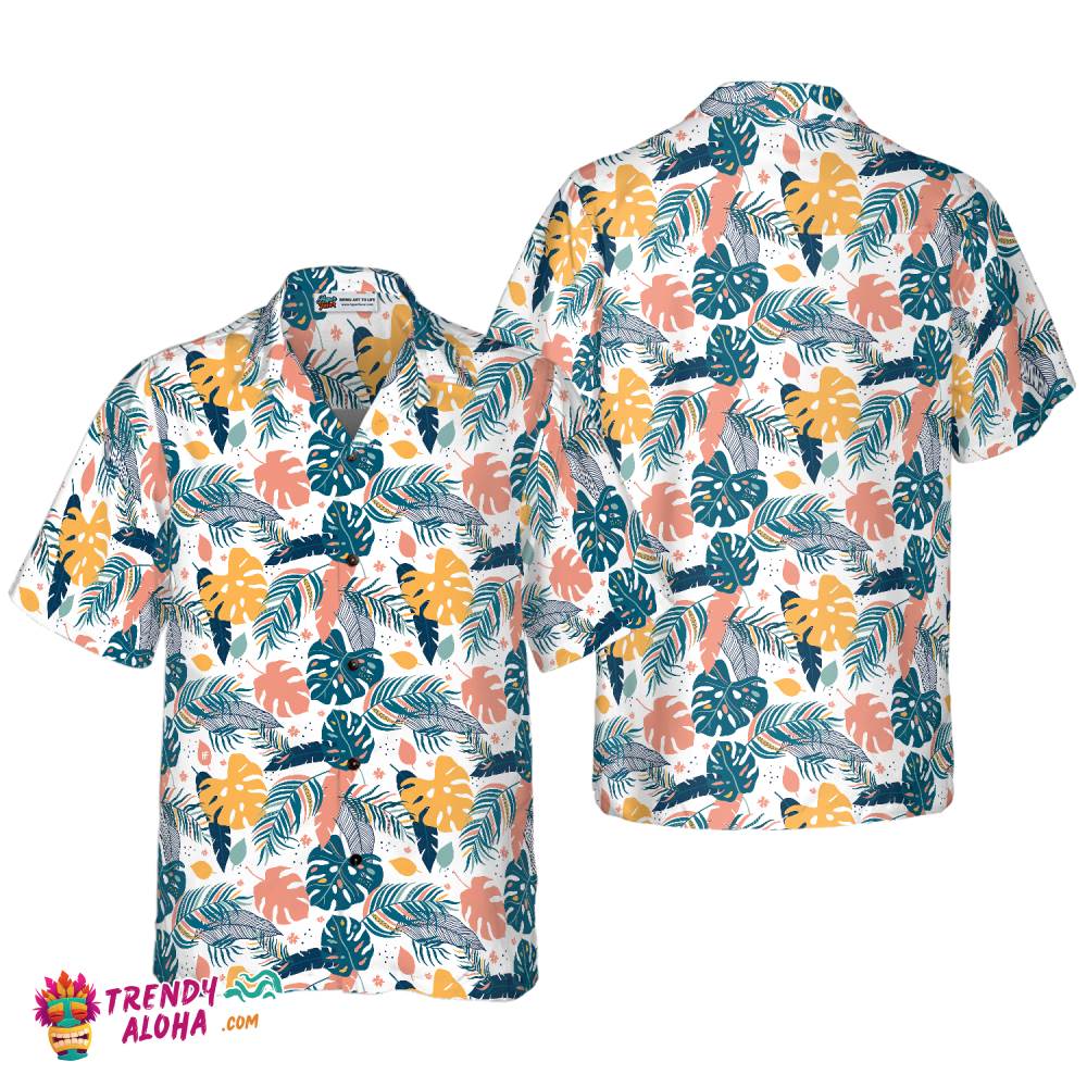 Tropical Leaves Elegant Exotic Hawaiian Shirt Tropical Leaves Elegant Exotic Hawaiian Shirt