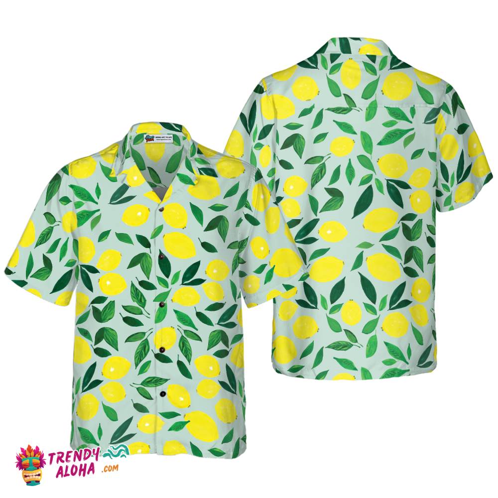 Tropical Lemon & Leaves Hawaiian Shirt Tropical Lemon & Leaves Hawaiian Shirt
