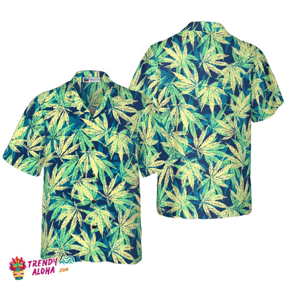 Tropical Marijuana Leaves Shirt For Men Hawaiian Shirt Tropical Marijuana Leaves Shirt For Men Hawaiian Shirt