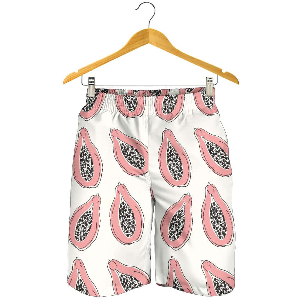Tropical Papaya Pattern Shorts Ideal for Beach Days