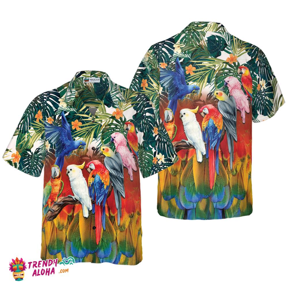 Tropical Parrot Birds Hawaiian Shirt