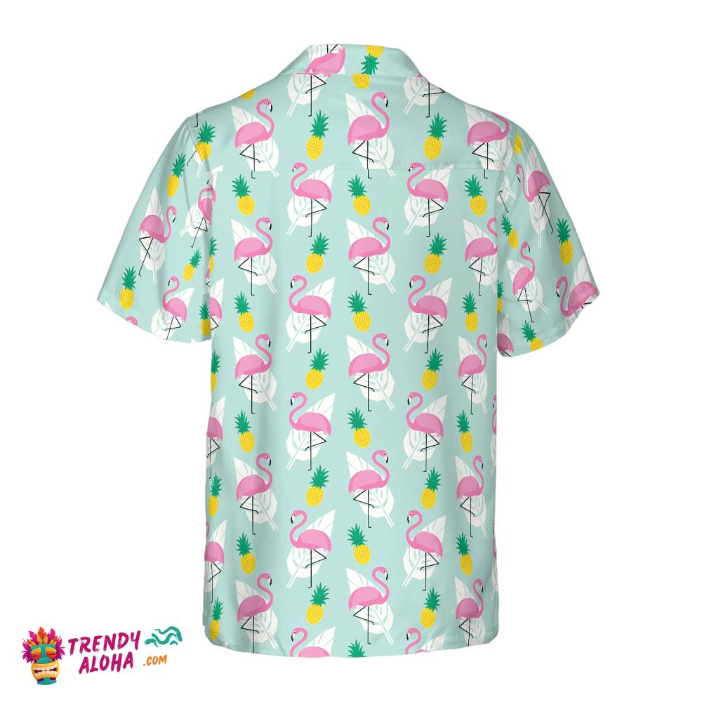 Tropical Pineapple Flamingo Shirt For Men Hawaiian Shirt