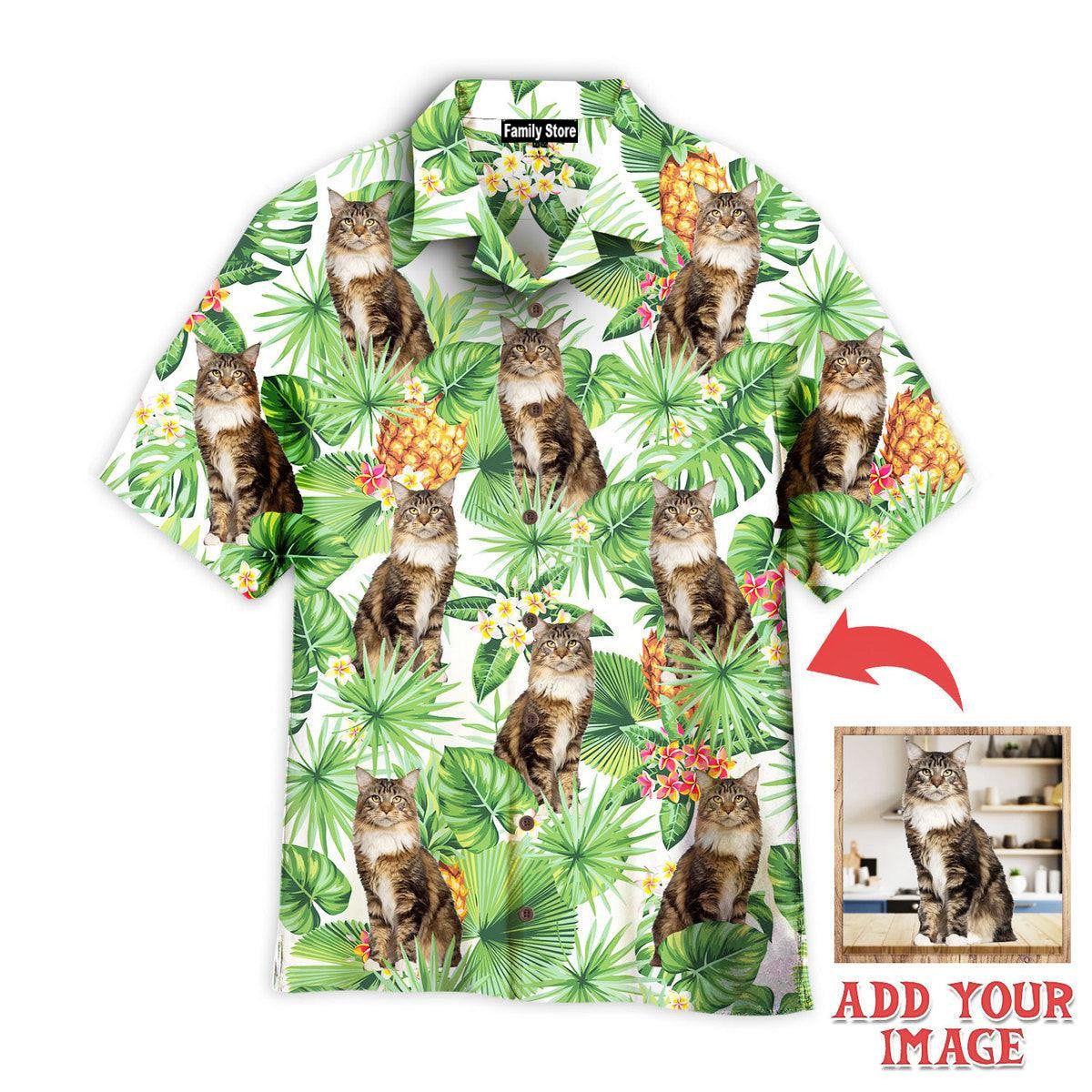Tropical Pineapple Maine Coon Cat Custom Hawaiian Shirt Tropical Pineapple Maine Coon Cat Custom Hawaiian Shirt