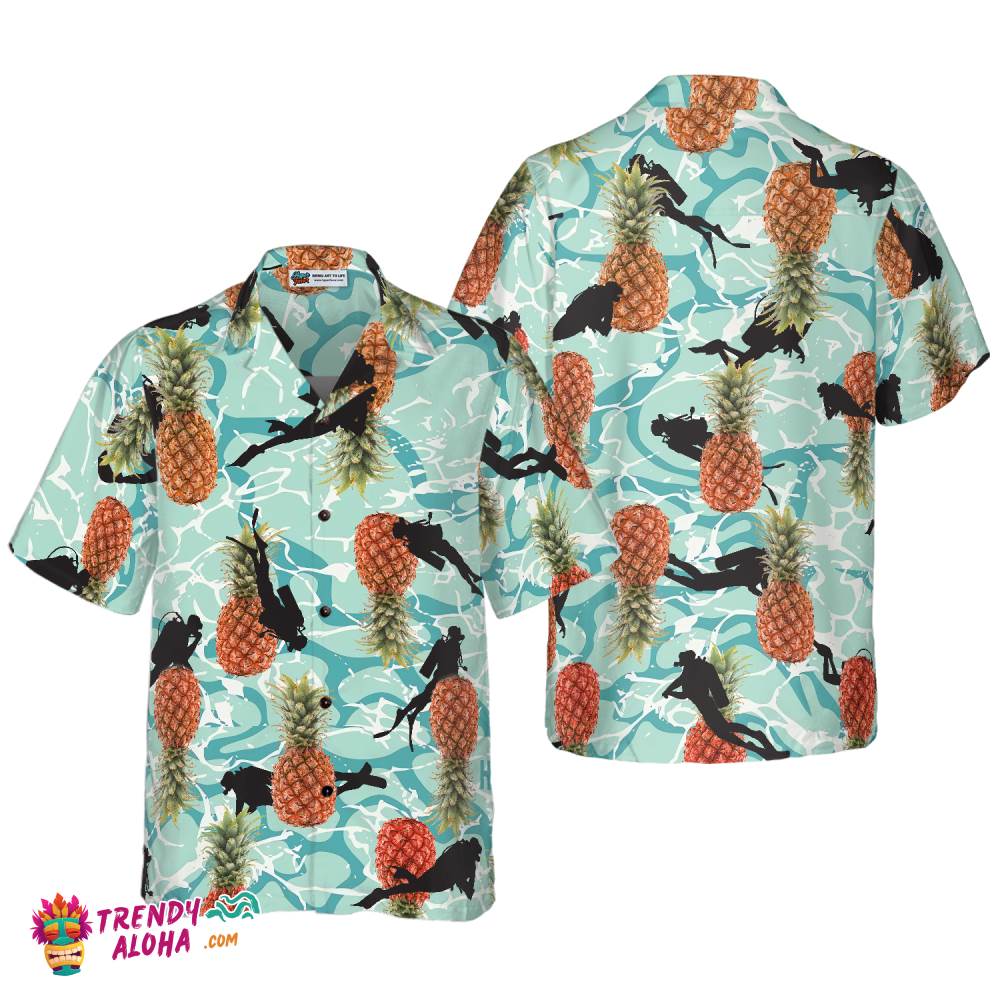 Tropical Pineapple Ocean Scuba Diving Hawaiian Shirt Tropical Pineapple Ocean Scuba Diving Hawaiian Shirt