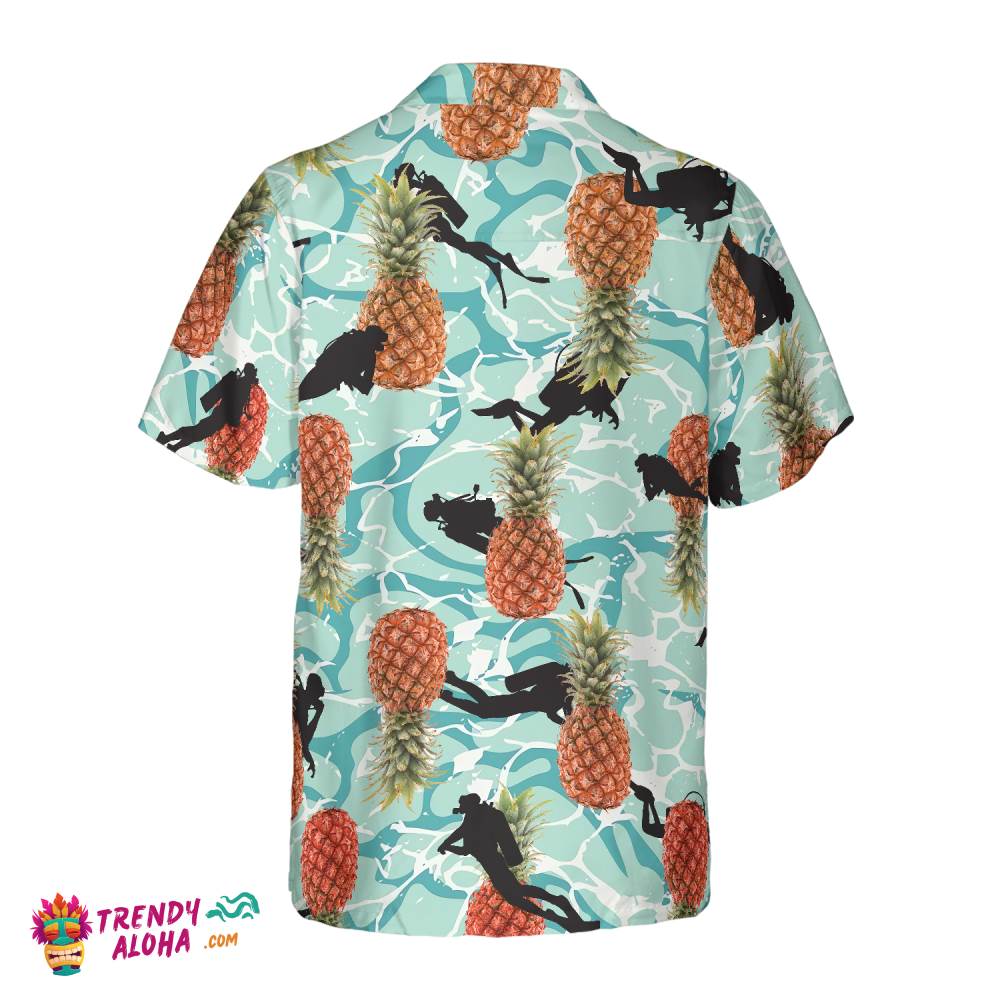 Tropical Pineapple Ocean Scuba Diving Hawaiian Shirt