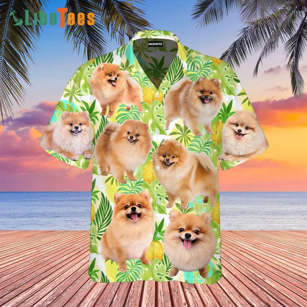 Tropical Pineapple Pomeranian Trendy Hawaiian Shirt, Dog Trendy Hawaiian Shirt Perfect Gifts For Your Loved Ones