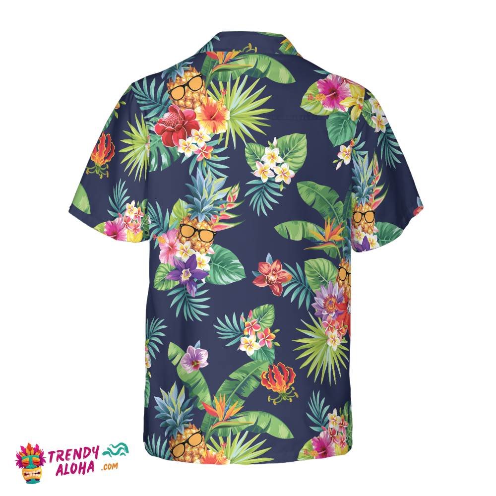 Tropical Pineapples & Palm Leaves Hawaiian Shirt