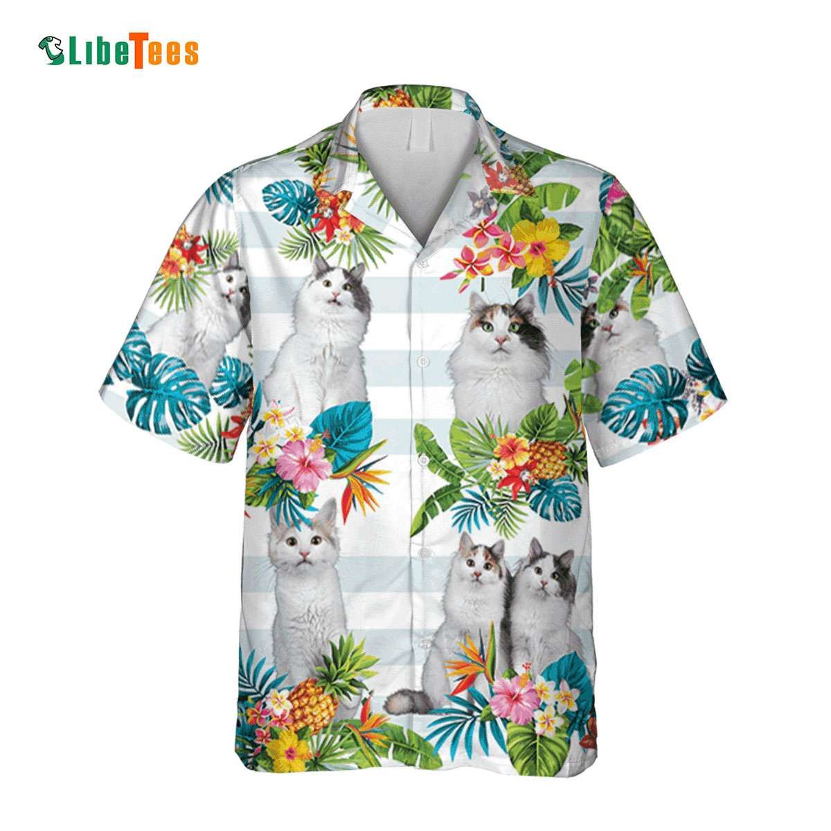 Tropical Plants Turkish Van Cat Trendy Hawaiian Shirt Perfect Gifts For Your Loved Ones
