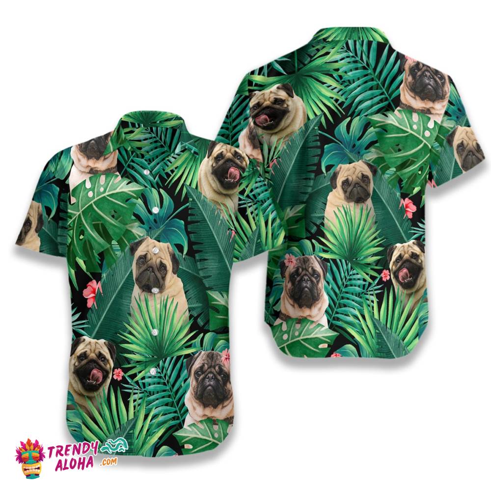 Tropical Pug Hawaiian Shirt Tropical Pug Hawaiian Shirt