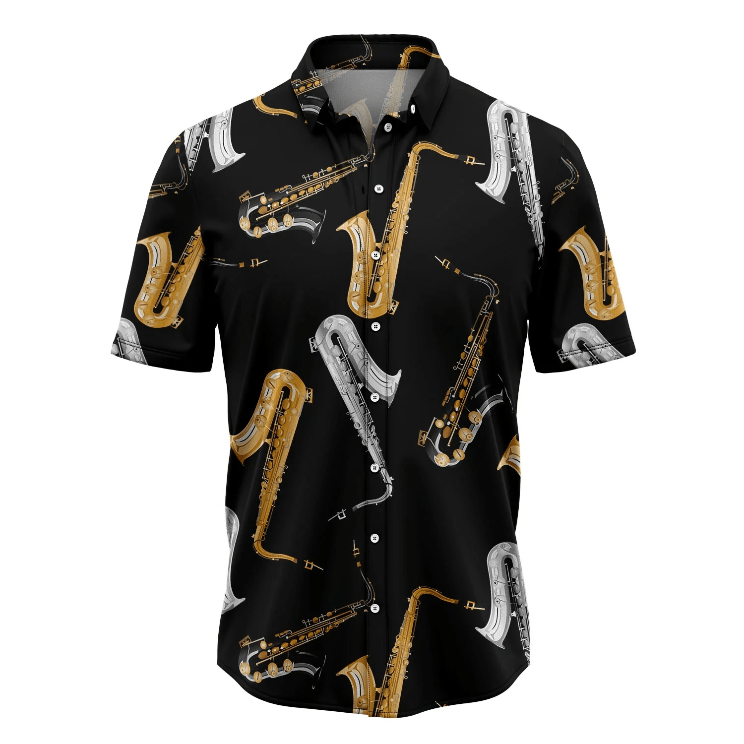 Tropical Saxophone Design Aloha Shirt for Men and Women