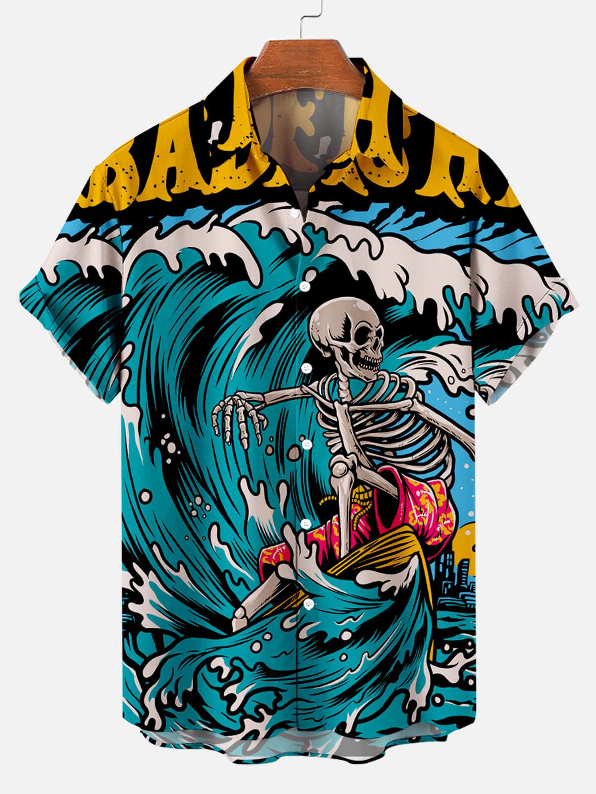 Tropical Skull Oasis: Hawaiian Skull Beach Shirt Tropical Skull Oasis: Hawaiian Skull Beach Shirt