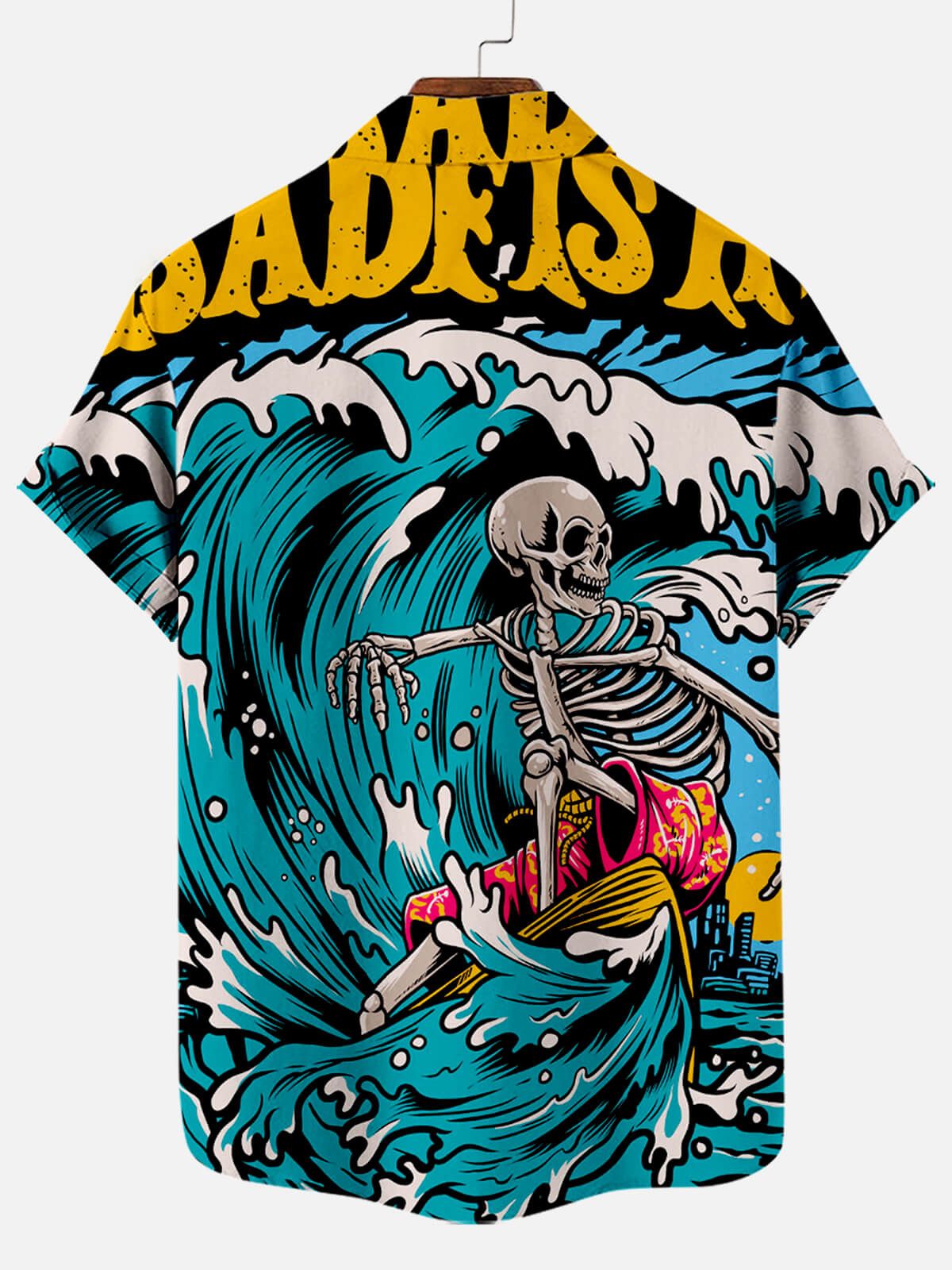 Tropical Skull Oasis: Hawaiian Skull Beach Shirt