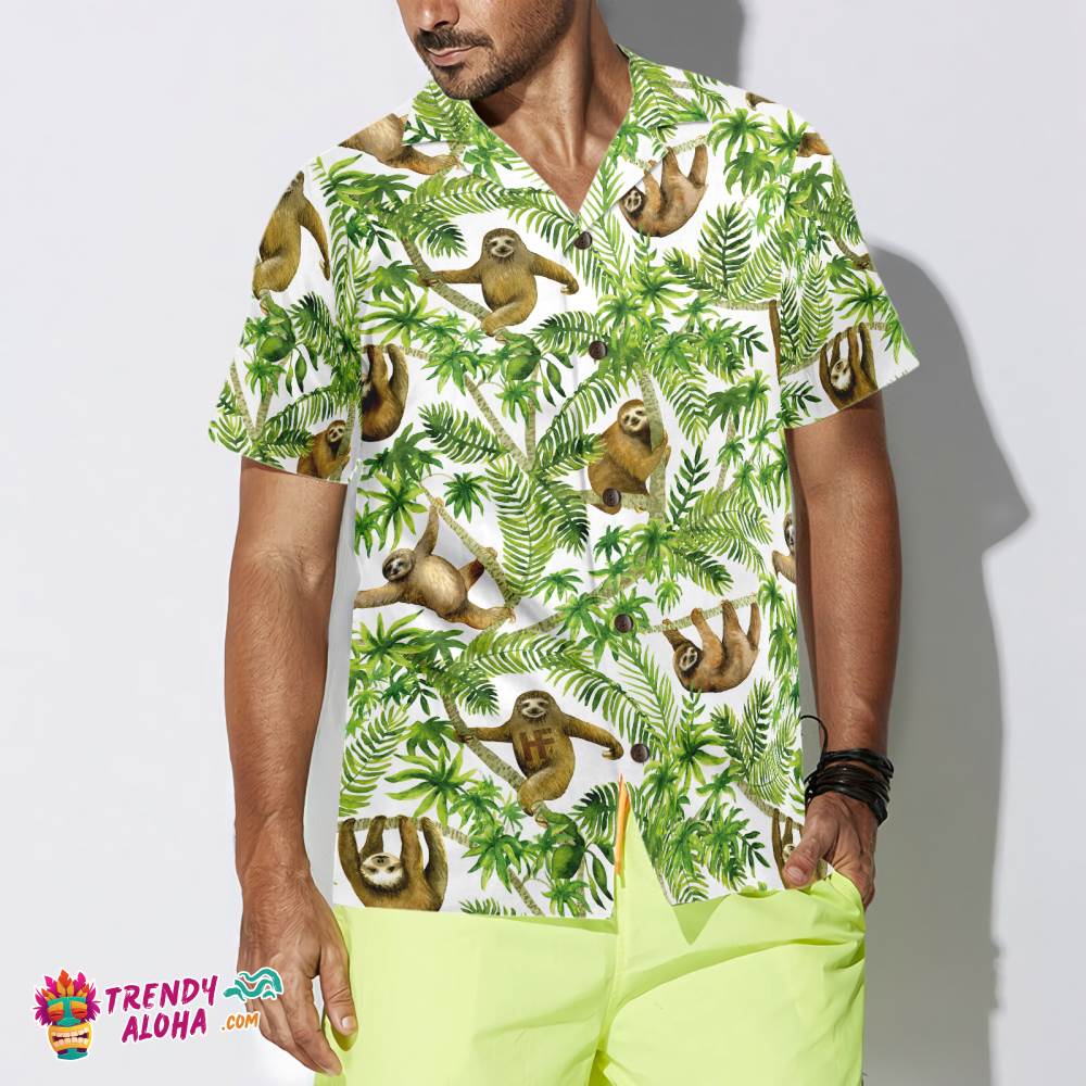 Tropical Sloth Seamless Pattern Hawaiian Shirt Tropical Sloth Seamless Pattern Hawaiian Shirt