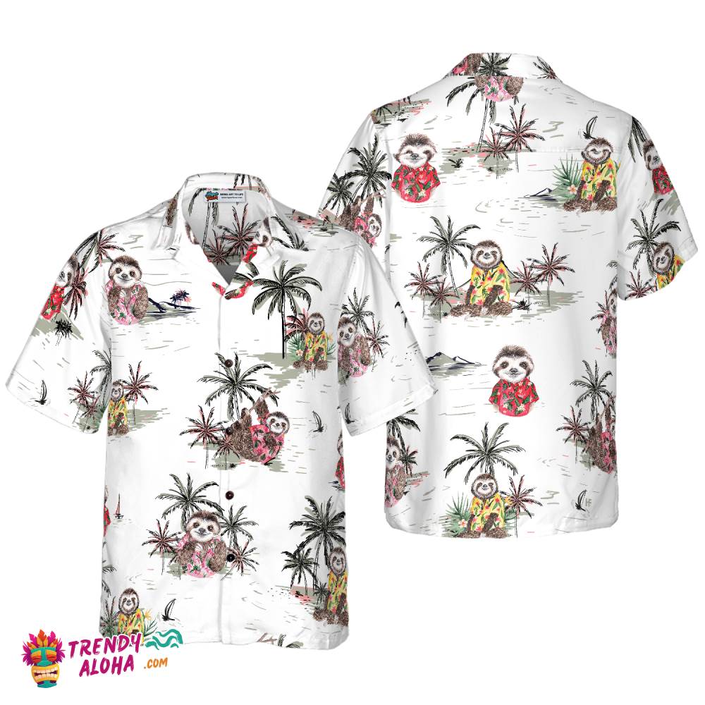 Tropical Sloth Shirt For Men Hawaiian Shirt Tropical Sloth Shirt For Men Hawaiian Shirt