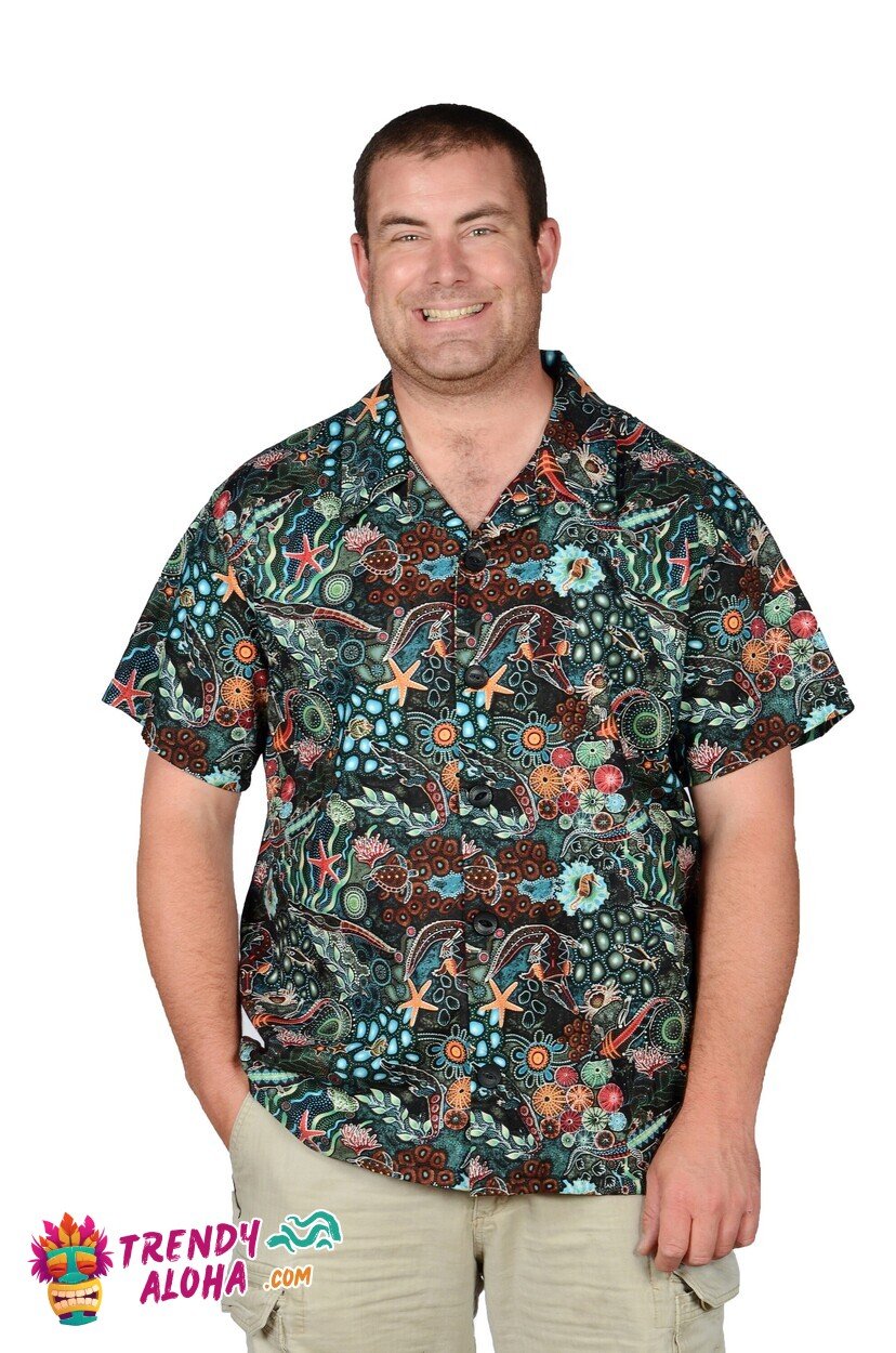 Tropical Undersea Paradise Aquatic Life Pattern Hawaiian Shirt