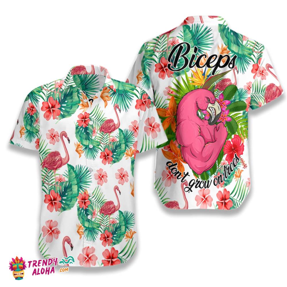 Tropical Workout Flamingo Biceps Don’t Grow On Trees Hawaiian Shirt Tropical Workout Flamingo Biceps Don’t Grow On Trees Hawaiian Shirt