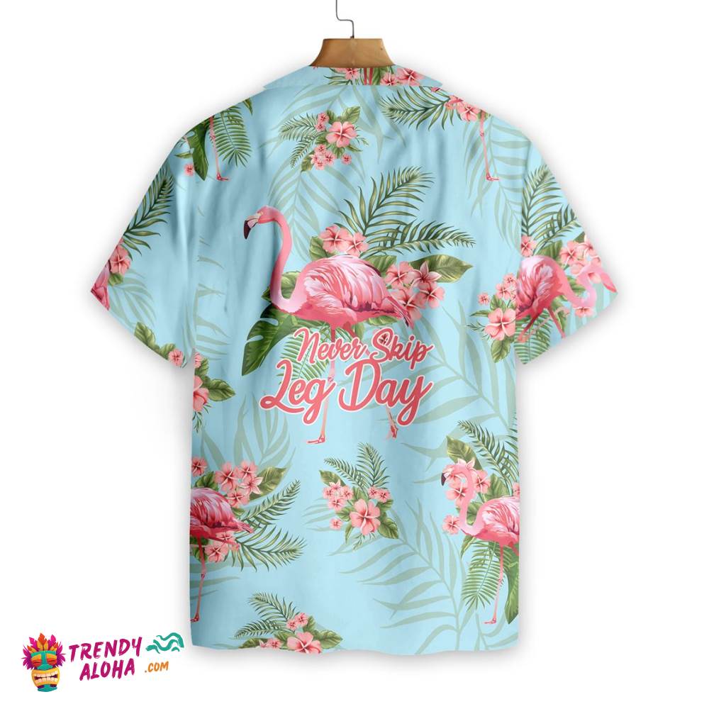 Tropical Workout Flamingo Never Skip Leg Day Hawaiian Shirt