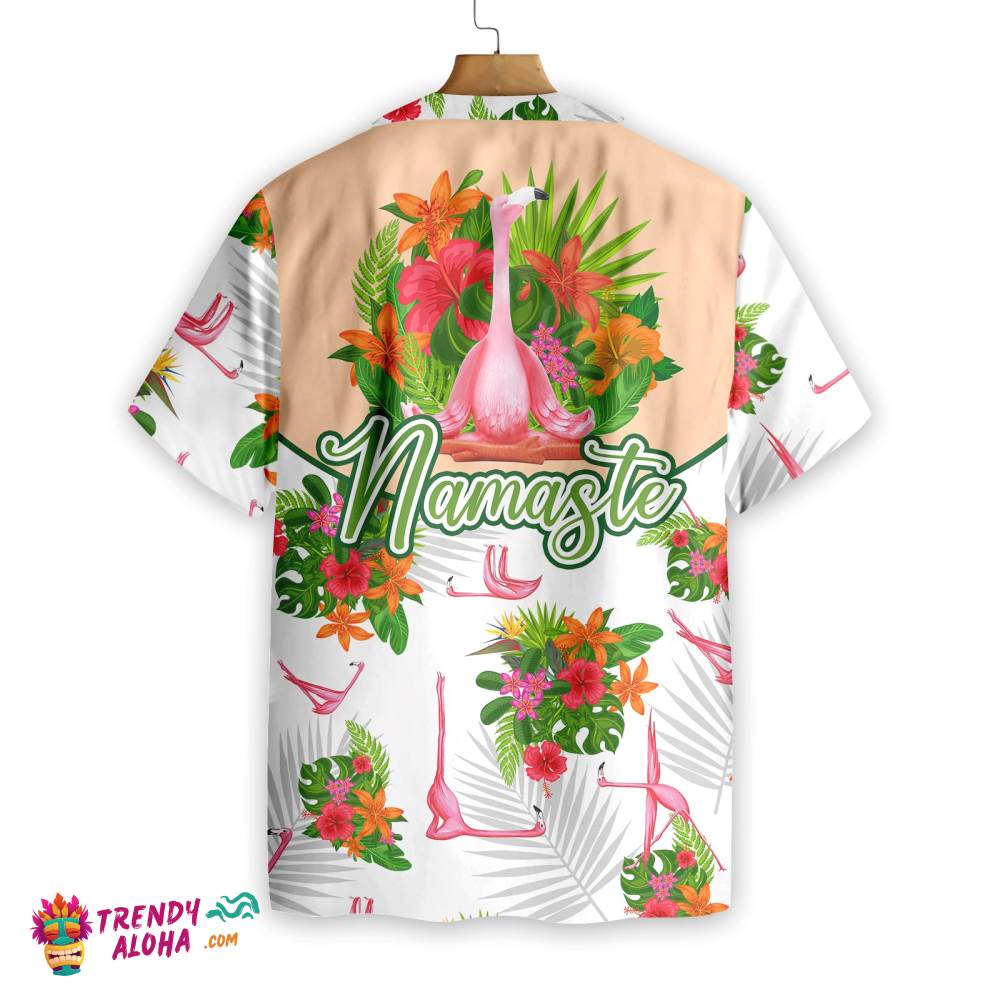Tropical Workout Yoga Flamingo Namaste Hawaiian Shirt