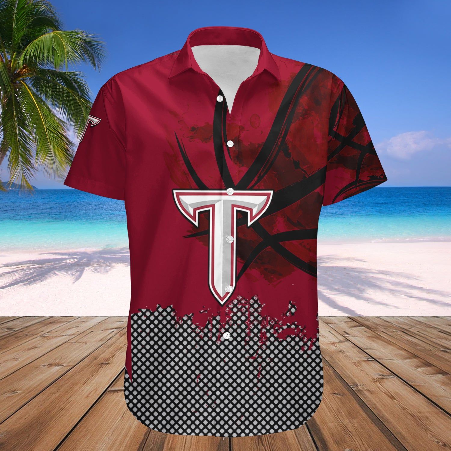 Troy Trojans Hawaii Shirt Basketball Net Grunge Pattern – NCAA