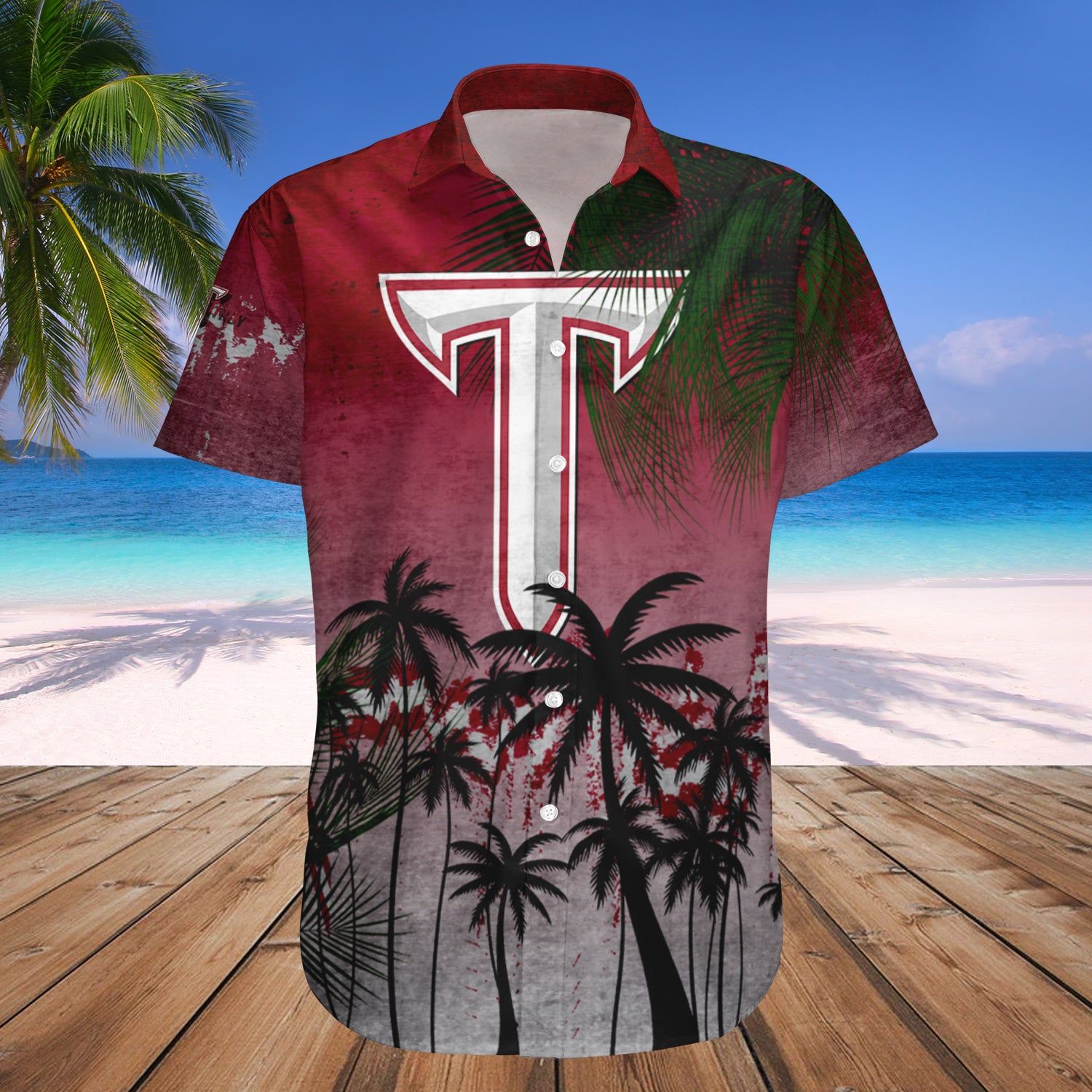 Troy Trojans Hawaii Shirt Coconut Tree Tropical Grunge – NCAA