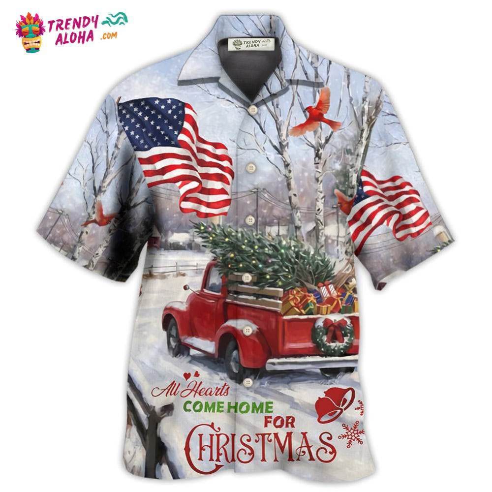 Truck All Hearts Come Home For Christmas Truck With Cardinal And Snow Hawaiian Shirt – Trendy Aloha Truck All Hearts Come Home For Christmas Truck With Cardinal And Snow Hawaiian Shirt – Trendy Aloha