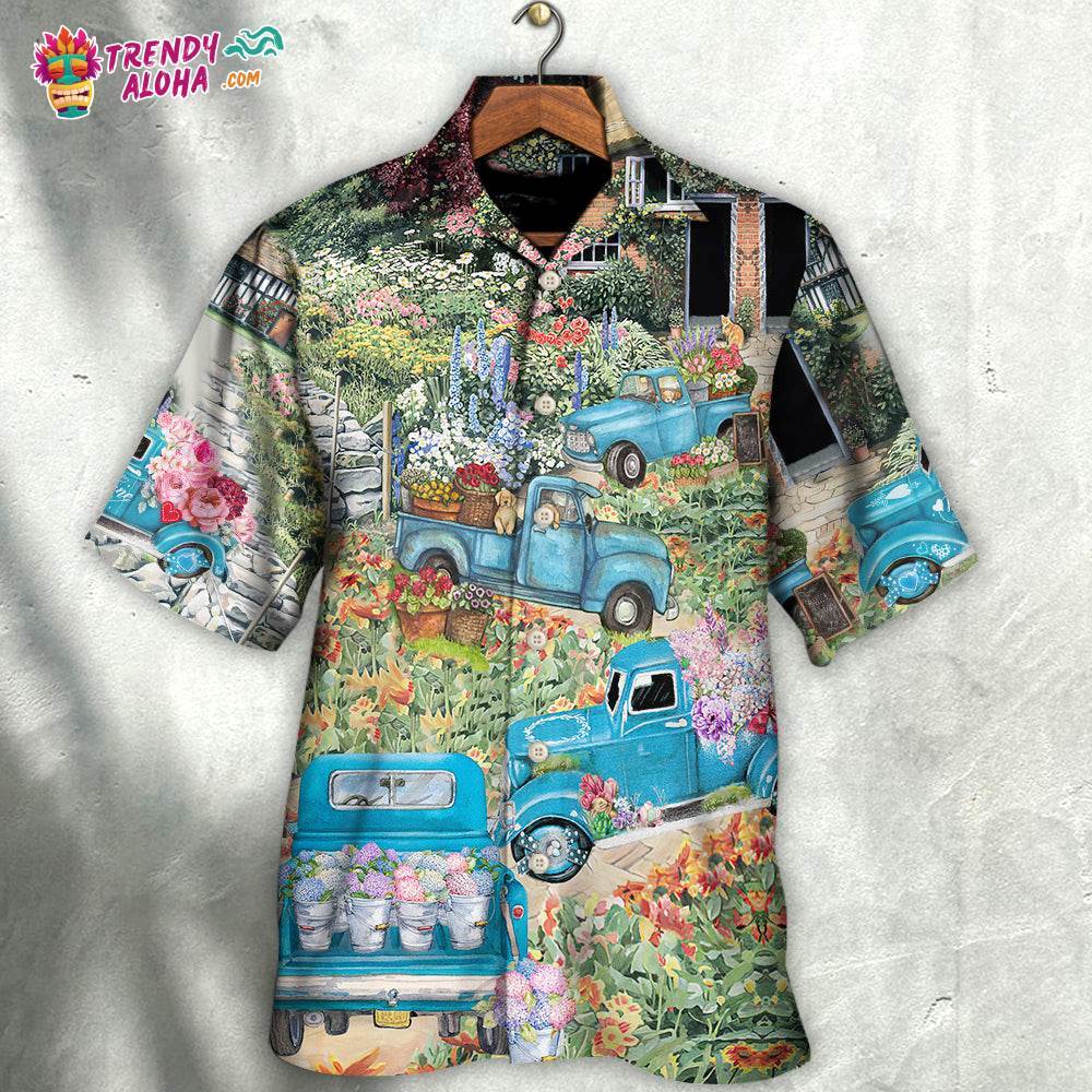 Truck Delivery Happiness Flower Around Town Hawaiian Shirt – Trendy Aloha