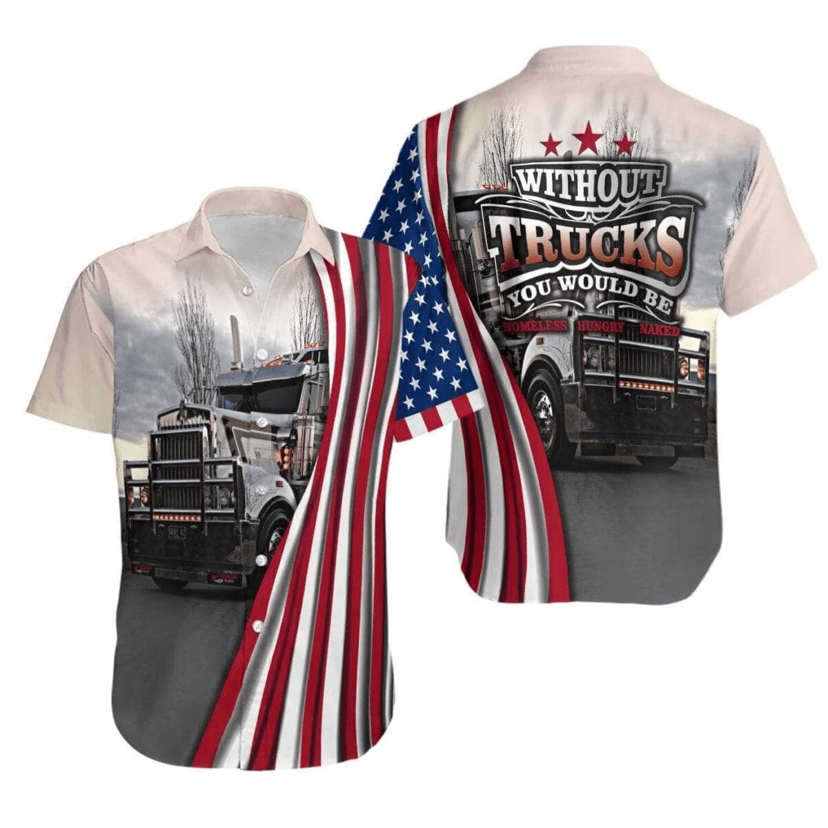 Truck Driver Trendy Hawaiian Shirts, American Truck Trendy Hawaiian Shirt For Men Truck Driver Trendy Hawaiian Shirts, American Truck Trendy Hawaiian Shirt For Men