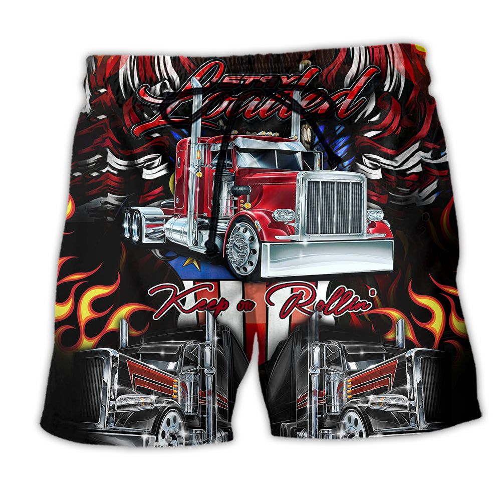 Truck Keep On Rolling Trendy Aloha Hawaiian Beach Shorts Truck Keep On Rolling Trendy Aloha Hawaiian Beach Shorts
