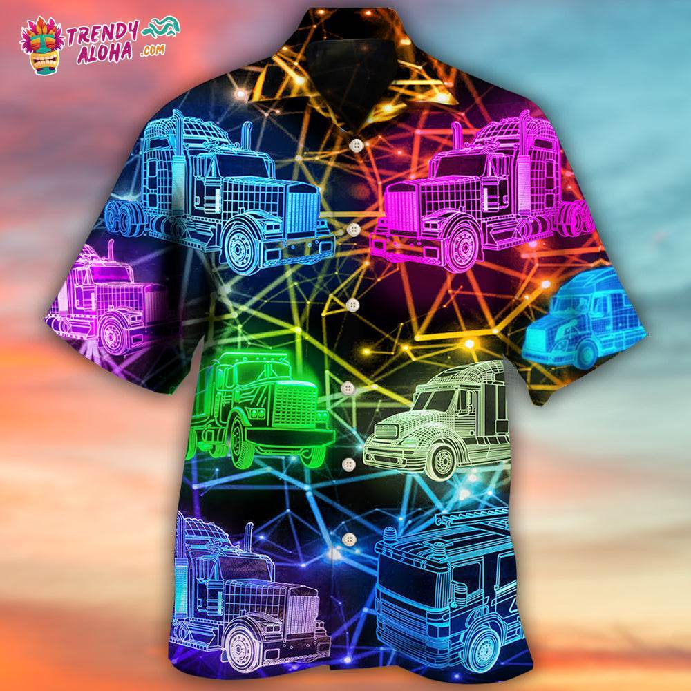 Truck Neon Colorful Style Hawaiian Shirt – Trendy Aloha