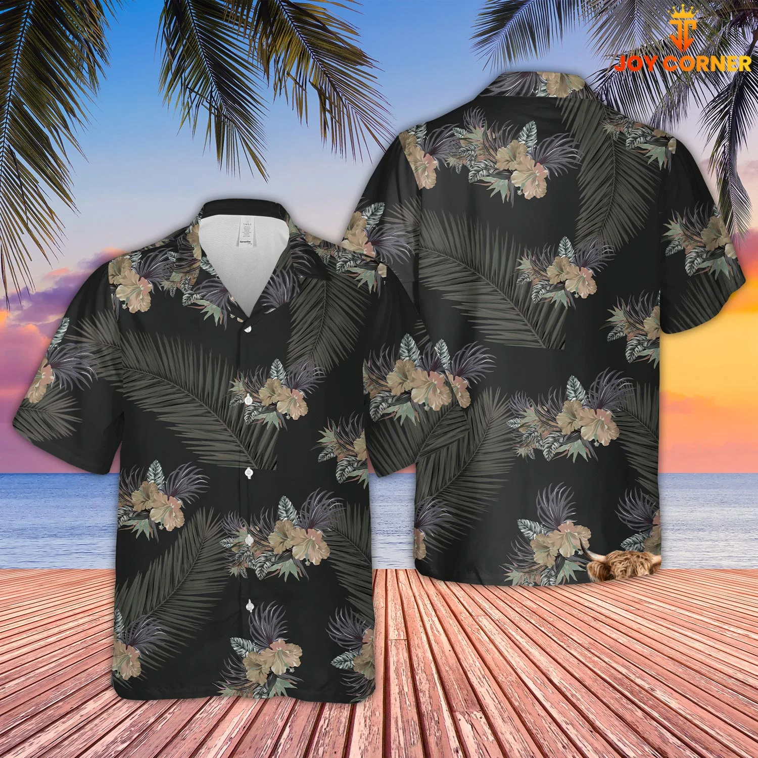 Trucker Flower Pattern Joy Corners 3D Hawaiian Shirt Unique Design