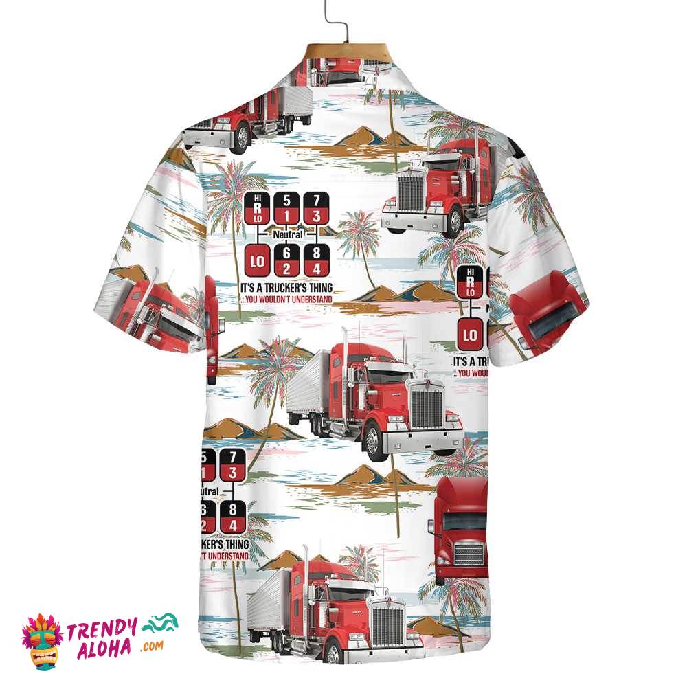 Trucker Hawaiian Shirt, Tropical Trucker Shirt For Men