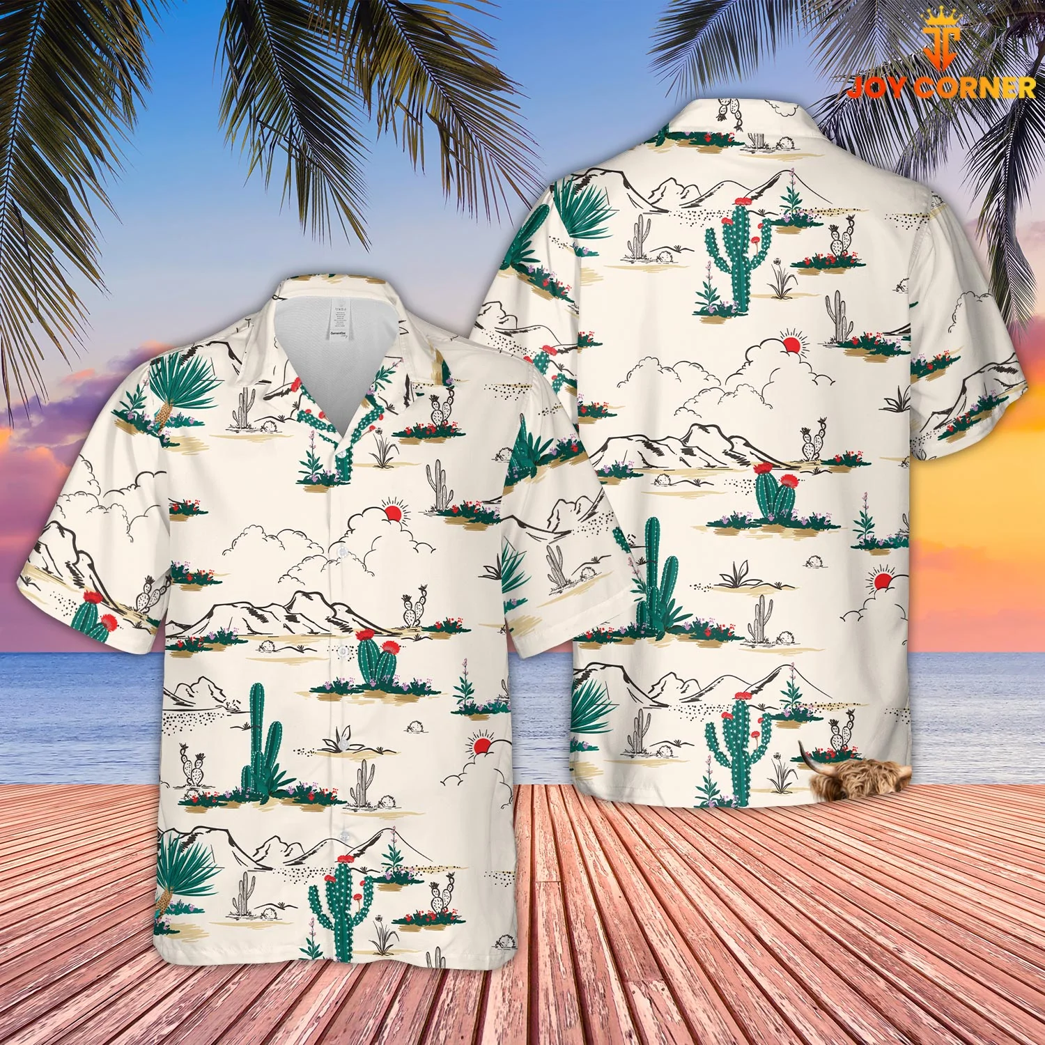 Trucker Theme Hawaiian Shirt Joy Corners Flower Print Distinctive Design