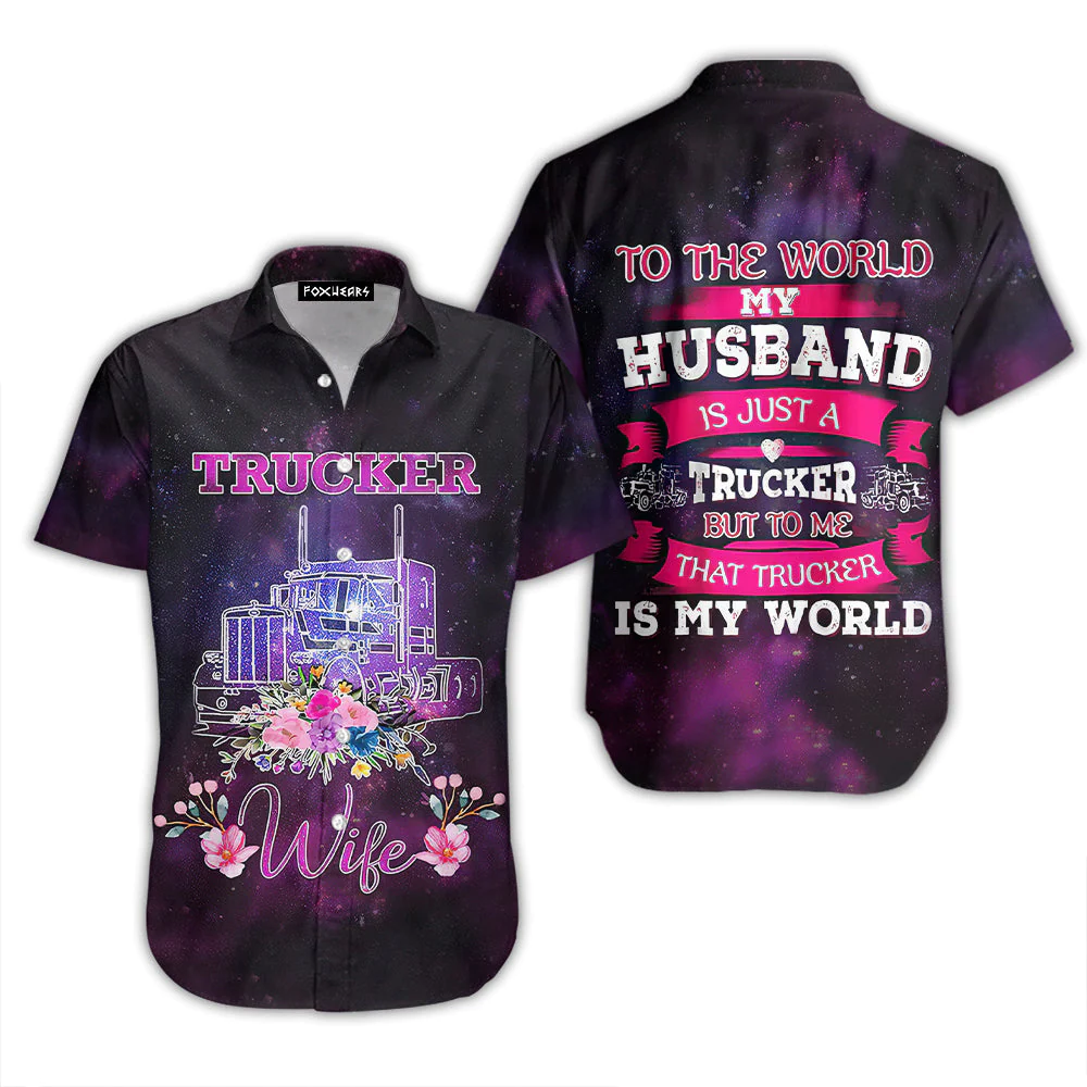 Trucker Wife Purple Trendy Hawaiian Shirt For Aloha Shirt Trucker Wife Purple Trendy Hawaiian Shirt For Aloha Shirt