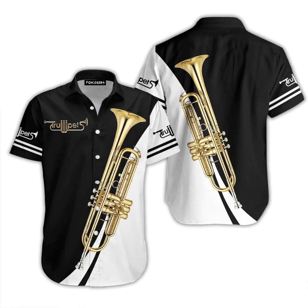 Trumpet Music Trendy Hawaiian Shirt For Aloha Shirt