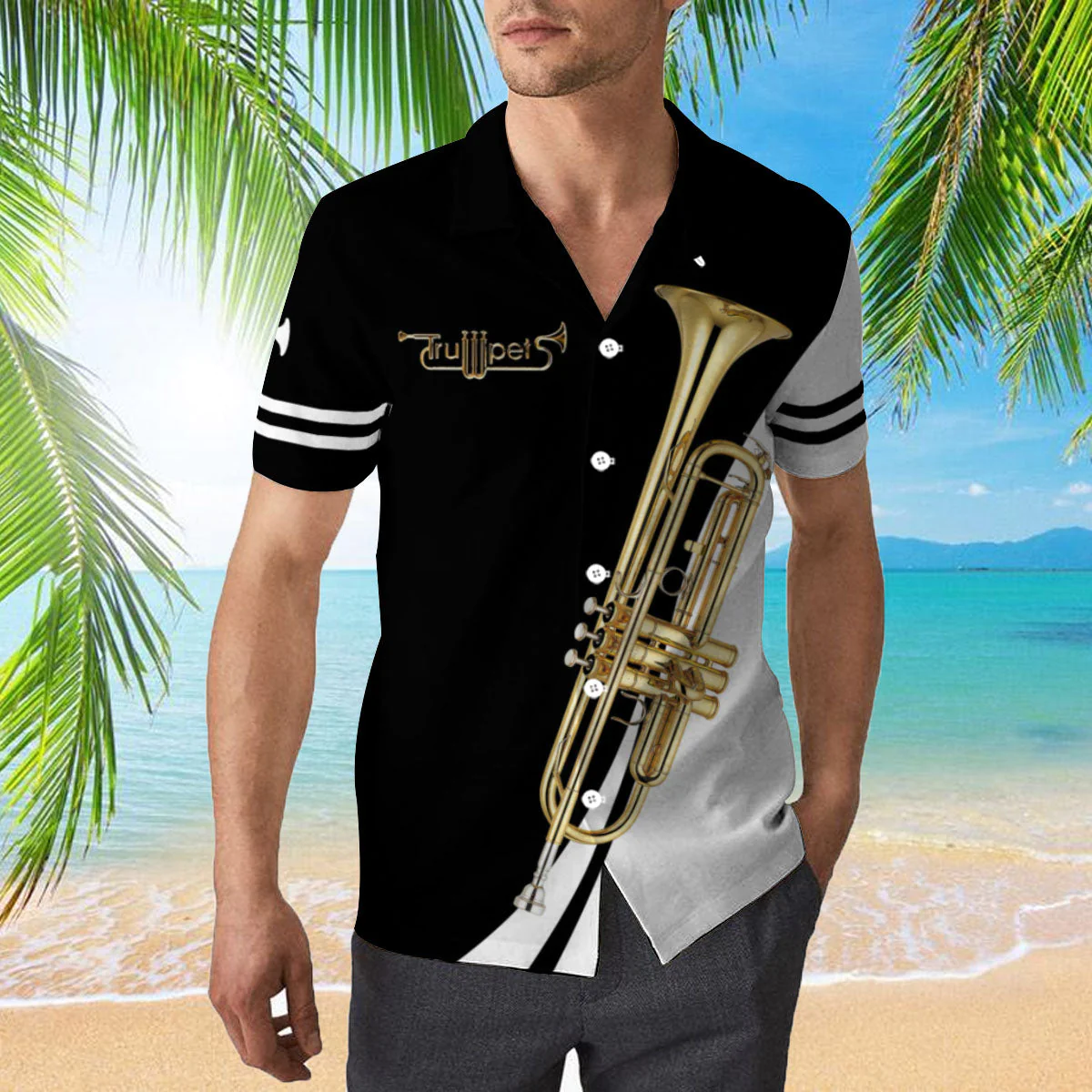 Trumpet Music Trendy Hawaiian Shirt For Aloha Shirt
