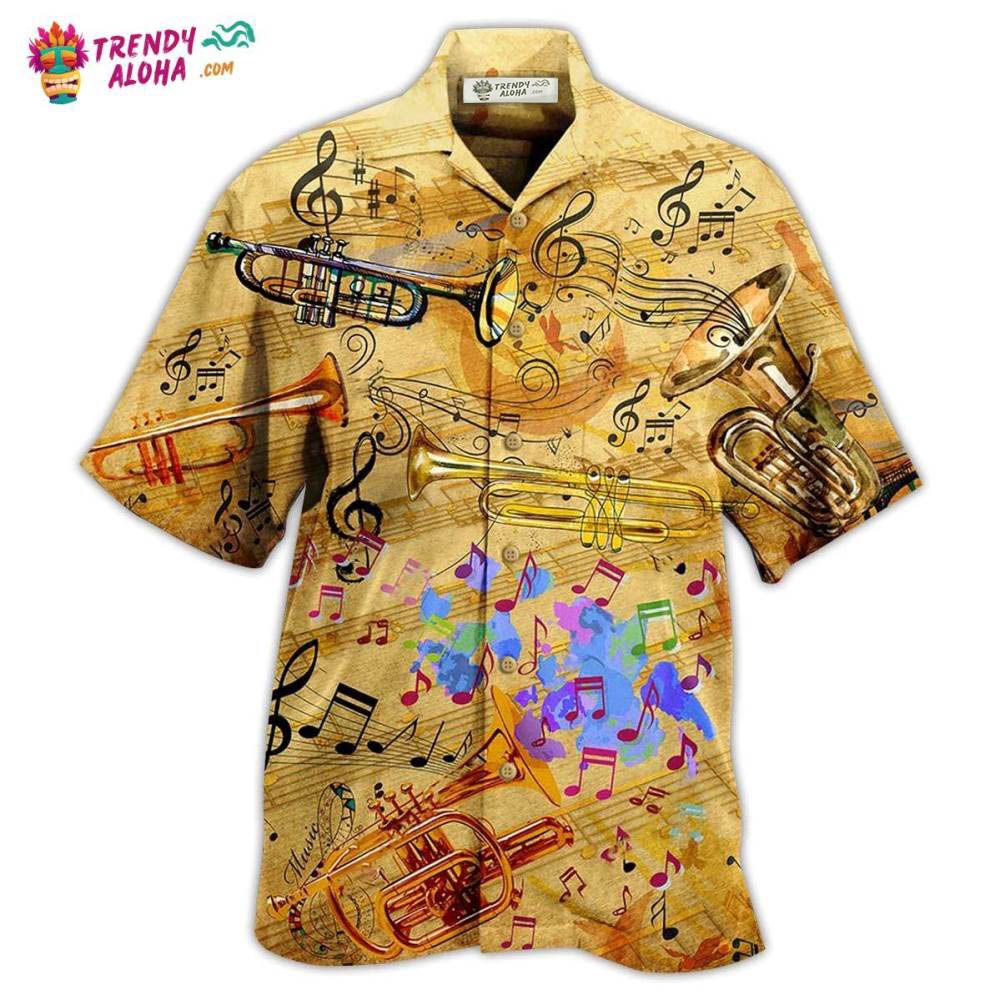 Trumpet Music Vintage Life Peace Hawaiian Shirt – Trendy Aloha